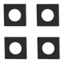 Vorschaubild Griffwerk Außen-Rosettensatz -Graphitschwarz QUADRAT -PZ -4 Stück -Höhe: 10,5mm
