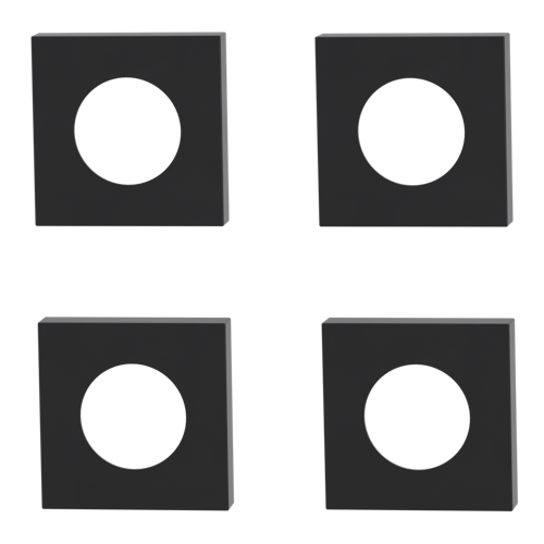 Griffwerk Außen-Rosettensatz -Graphitschwarz QUADRAT -PZ -4 Stück -Höhe: 10,5mm
