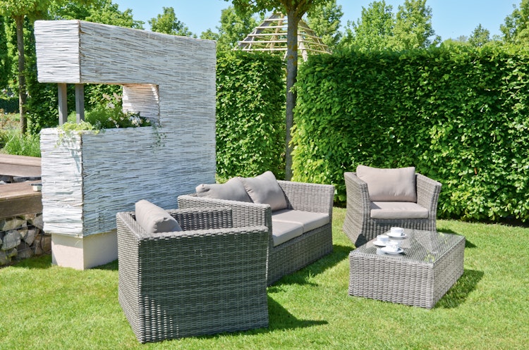 Garden Pleasure Lounge-Set AVILA, Aluminium / Polyrattan / 100 % Polyester / Glas