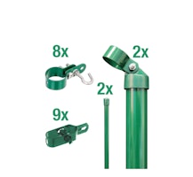 Alberts® Zauneck-Set Maschendrahtzaun,z.Einbet.,grün,Zaunhöhe:2000mm 601478
