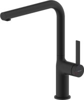 Bravat Torino Spültischarmatur L-Auslauf Matt-Schwarz Niederdruck 3521389