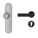 Vorschaubild Griffwerk TITANO Kombi SB_882 ES1 (S2) -Edelstahl matt Kombi-Schutzbeschlag -Knopf/Drücker -mit Griff DESM MINIMAL MODERN-GSC-rund -L-ZA, 72mm -TS 38-50