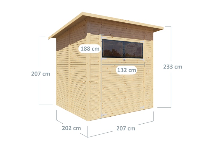 Bertilo Gartenhaus Pent Modern 3 - 18 mm