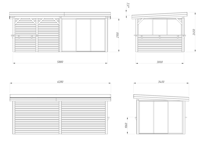 Palmako Gartenhaus Connect Lenna 16,6 m² Set 408 Slide