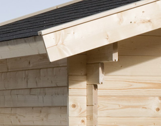 Weka 28 mm Gartenhaus 110 A mit Vordach (200 cm)