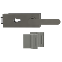 Vorschaubild Griffwerk PURISTO S -Kaschmirgrau Ganzglastürbeschlagset -3-teiliger Bandsatz -mit Griff DESM AVUS -EM -PZ