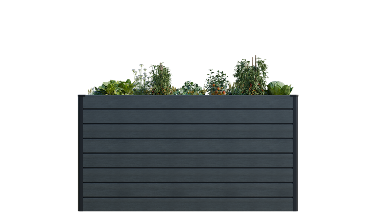 GroJa Solid Rhombus Stecksystem Hochbeet 150 x 70 x 79 cm  Steingrau co-extrdiert