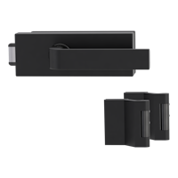 Griffwerk PURISTO S -Graphitschwarz Ganzglastürbeschlagset -3-teiliger Bandsatz -mit Griff DESM GRAPH -GSC -UV