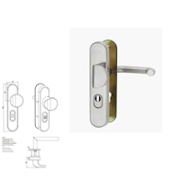 Griffwerk Kombi-Schutzbeschlag LUCIA mit  TITANO SB_884 Schutzklasse ES1 mit ZA 72 mm