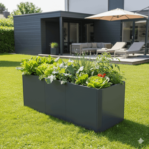 Premium Hochbeet aus Stahl anthrazit 200 x 80 x 75 cm