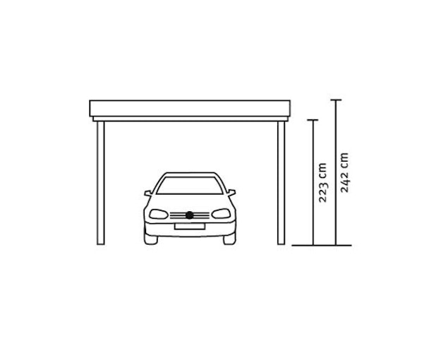 Skan Holz Emsland - Flachdach Carport aus Leimholz Breite 404 cm