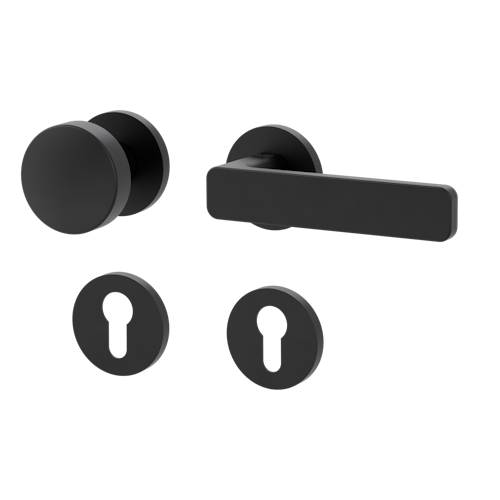 Griffwerk Wechselgarnitur VAYA 265 MINIMAL MODERN fast2fix Fast2Fix Rosetten rund Knopf R2 Graphitschwarz R