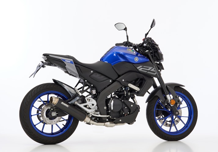 SHARK KOMPLETTANLAGE Aluminium eloxiert schwarz SRC 4 für YAMAHA MT-125,YZF-R125 EURO4  