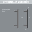 Vorschaubild Flexo Stoßgriffpaar schwarz rund 400 mm für Loft-Drehtüren