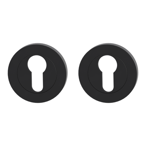 Griffwerk Rosettenpaar rund GK4 -Graphitschwarz Schraubtechnik -PZ