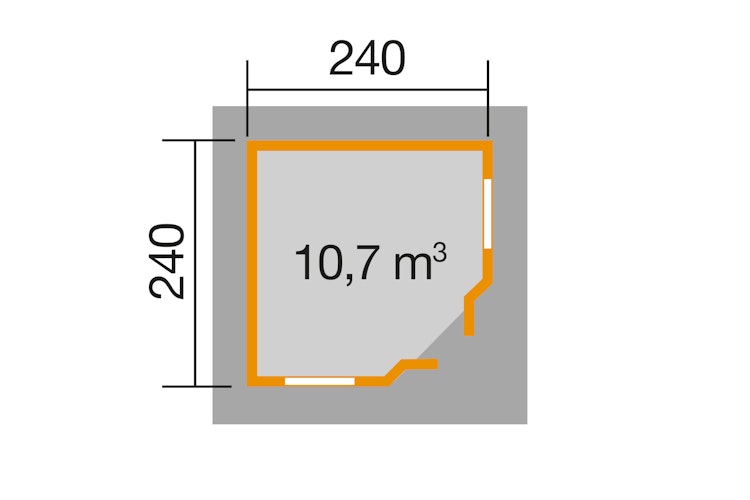 5-Eck Gartenhaus 408 - 40 mm 
