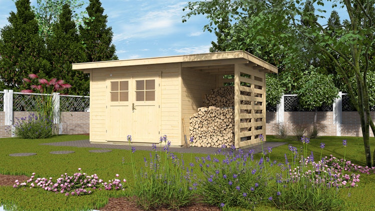 Weka Gartenhaus 179 A inkl. 150 cm Anbau - 28 mm