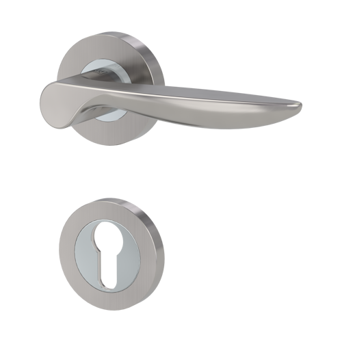 Griffwerk FRANCESCA Schraubtechnik GK4 -Chrom/Nickelmatt Rosettengarnitur -Schraubt. -PZ -TS 40-45mm