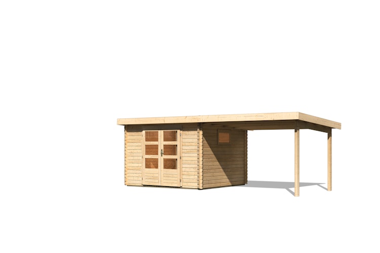 Karibu Woodfeeling Gartenhaus Trittau 3/4/5 inkl. 300 cm Anbaudach - 38 mm