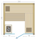 Vorschaubild Infraworld Sauna Gracil 210 - 75 mm Elementsauna inkl. 5-teiligem gratis Zubehörset