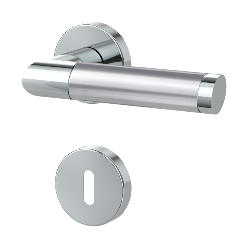 Griffwerk CHRISTINA Klipptechnik -Edelstahl poliert/matt Rosettengarnitur -Klippt. -BB -TS 40-45mm