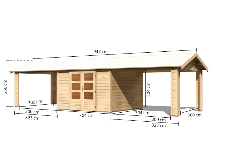 Karibu Premium Gartenhaus Theres 7 - 28 mm