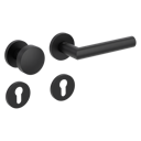 Vorschaubild Griffwerk Wechselgarnitur VAYA 128 LUCIA fast2fix Fast2Fix GK3 Rosetten rund Knopf R2 Graphitschwarz R