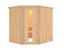 Karibu Sauna Siirin mit Eckeinstieg 68 mm inkl. gratis Sauna-Zubehörset im Wert von 234,94 €