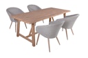Vorschaubild Garden Pleasure Gartenmöbel Set OAKLAND / ARVADA, Tisch 200 x 100 + 4 Sessel, Akazie / Polyrattan Pfeffergrau / Kissen 100 % Polyester Taupe