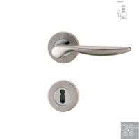 Griffwerk Wechselgarnitur FRANCESCA-Chorm/Nickelmatt - Schraubrosette