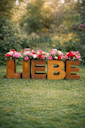 Vorschaubild Badeko Schriftzug „LIEBE“ zum Beflanzen in Edelrostoptik