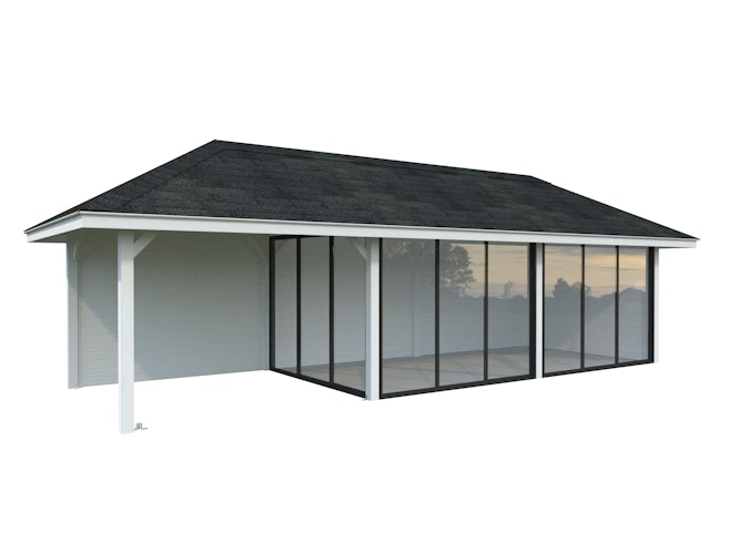 Palmako Pavillon Bianca 24,9 m² Set 517 Slide Plus mit Isolierglas-Schiebetüren