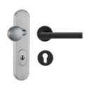 Vorschaubild Griffwerk Kombi-Schutzbeschlag LUCIA in graphitschwarz mit  TITANO SB_884 Schutzklasse ES1 mit ZA 72 mm