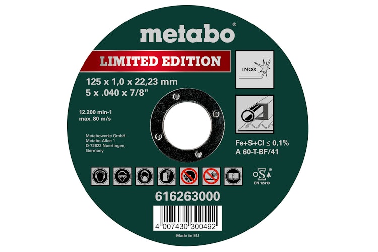 Metabo Limited Edition 125 x 1,0 x 22,23 mmInoxTrennscheibegerade Ausführung