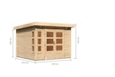 Vorschaubild Karibu Premium Gartenhaus Kastorf 6/7 mit Fensterecke - 28 mm