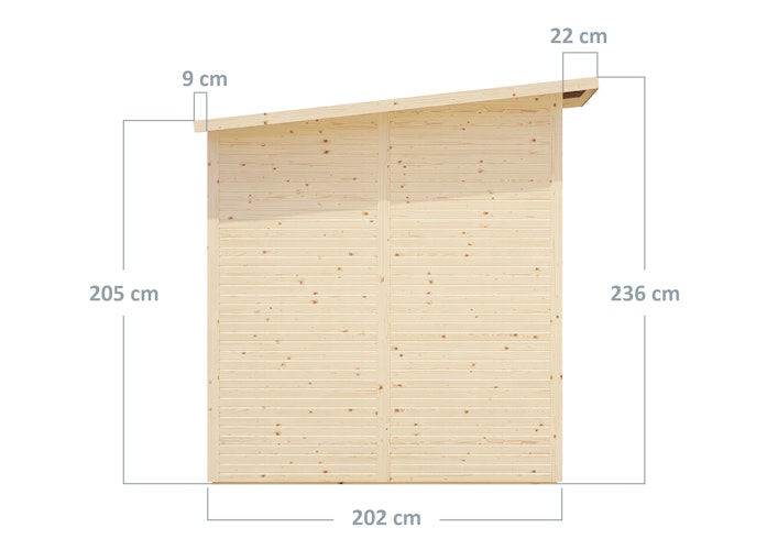 Bertilo Gartenhaus Pent Modern 3 - 18 mm