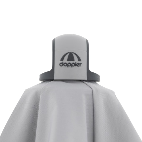 doppler Mittelmastschirm EXPERT 220 x 140 Auto-Tilt, Aluminium Silber / 100 % Polyester 180 g/m²