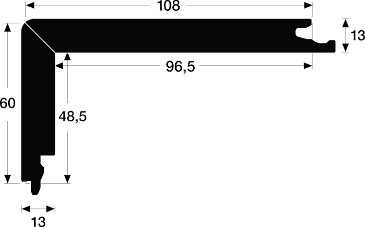 MEISTER Treppenkante Parkett L-Profil 2150 x 13 mm 9025 Eiche authentic pure naturgeölt