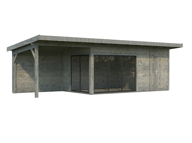 Palmako Gartenhaus Andrea 15,2 + 7,9 m² Slide Plus 44 mm