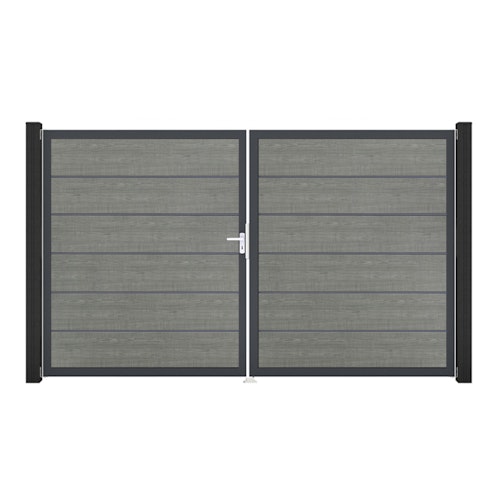 GroJa BasicLine Premium Doppeltor Rahmen Aluminium Anthrazitgrau 3000 x 1800 mm