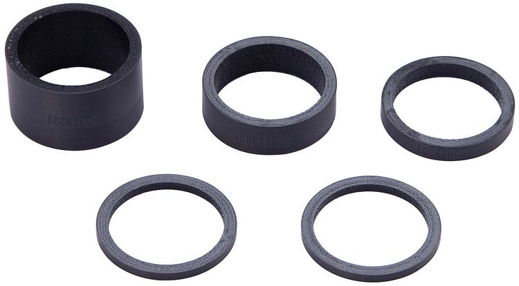 RockShox Spacer-Set Carbon 1 1/8 Zoll schwarz mit schwarzem Logo