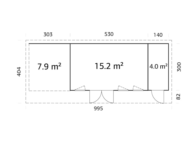 Palmako Gartenhaus Aurelia 19,2+7,9 m² - 44 mm