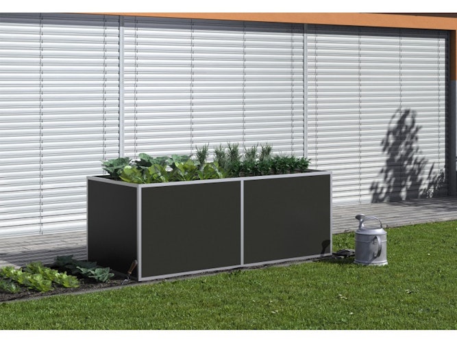 KGT Aluminium Hochbeet 210 - Profile pressblank - B2,05 x T0,91 x H0,77 m - 1185 l 