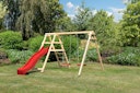 Vorschaubild Akubi Kinderspielgerät Doppelschaukel Felix mit Klettergerüst und Rutsche