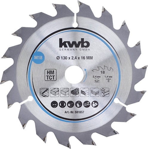 kwb Sägebl HM Mittel 130x16 Z18 581857