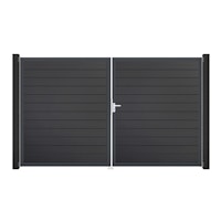 GroJa BasicLine Schmal Doppeltor Rahmen Aluminium Anthrazitgrau 3000 x 1800 mm