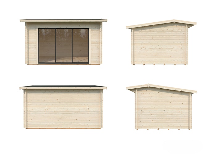 Palmako Gartenhaus Ines 11,1 m² Slide Plus mit Isolierglas-Schiebetür - 44 mm