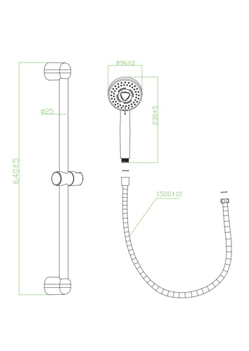 Brausestangenset BARI, Chrom
