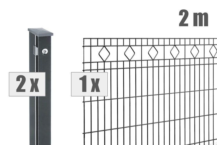 dz Schmuckzaunset Residenz MALAGA 6/5/6 Pfosten VAP mit Profilabdeckschiene