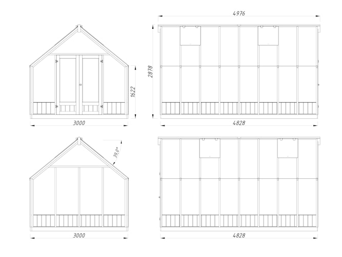 Palmako Gewächshaus / Pavillon / Glashaus Emilia 13,8  m² - 18 mm